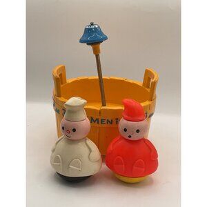 Vintage Fisher-Price 3 Men In A Tub Toy 1970s
